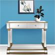 Declan Mirrored Glass Console Table with Gold Accents