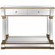 Declan Mirrored Glass Console Table with Gold Accents