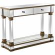 Declan Mirrored Glass Console Table with Gold Accents