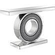 Helios Mirrored Glass Console Table With Inlaid Circular Pedestal