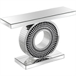 Helios Mirrored Glass Console Table With Inlaid Circular Pedestal