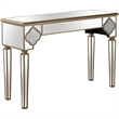 Zahra Mirrored Glass Console Table with Gold Accents