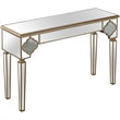 Zahra Mirrored Glass Console Table with Gold Accents