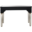 Zahra Mirrored Glass Console Table with Gold Accents
