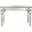 Zahra Mirrored Glass Console Table with Gold Accents
