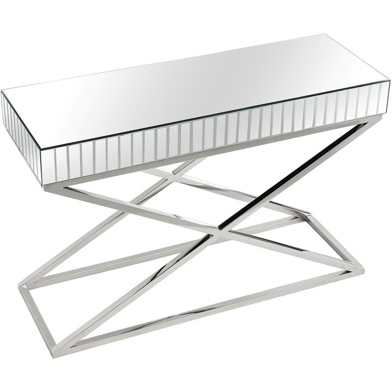 Camden Isle Kinney Console Table with Silver Stainless Steel Frame