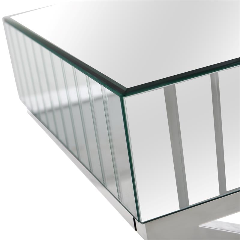 Camden Isle Kinney Console Table with Silver Stainless Steel Frame