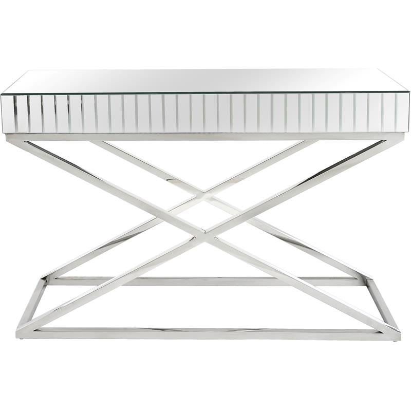 Camden Isle Kinney Console Table with Silver Stainless Steel Frame