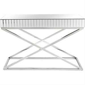 Camden Isle Kinney Console Table with Silver Stainless Steel Frame