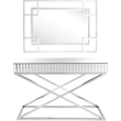 Camden Isle Kinney Wall Mirror and Console Table in Silver Stainless Steel Frame