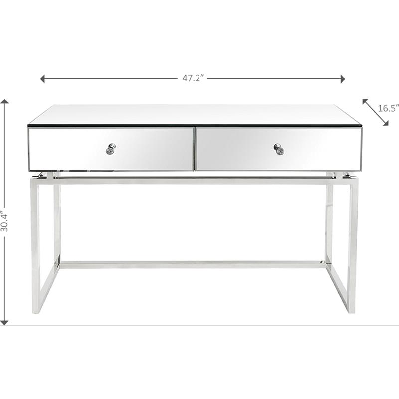 Camden Isle Addison Console Table with Silver Stainless Steel Frame