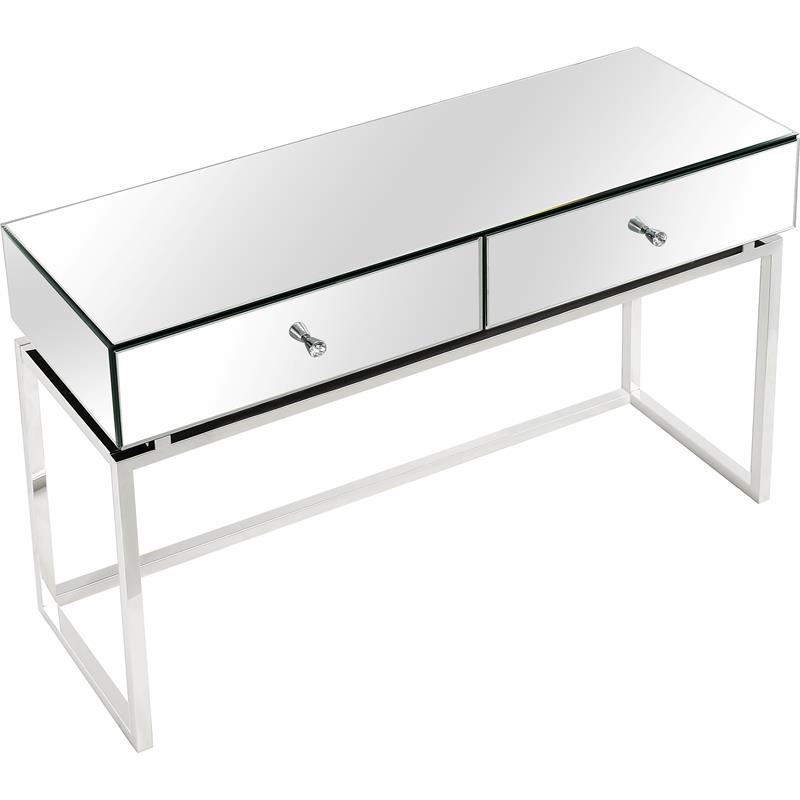 Camden Isle Addison Console Table with Silver Stainless Steel Frame