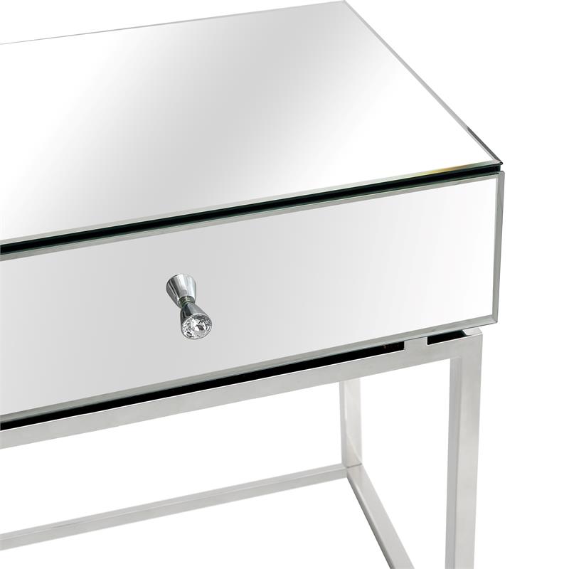 Camden Isle Addison Console Table with Silver Stainless Steel Frame