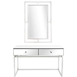 Camden Isle Addison Wall Mirror and Console Table with Silver Stainless Steel
