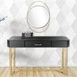 Camden Isle Sonya Console Table with Black Mirror and Stainless Steel Frame