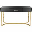 Camden Isle Sonya Console Table with Black Mirror and Stainless Steel Frame