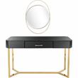 Camden Isle Sonya Mirror and Console Table with Black Mirror and Stainless Steel