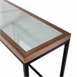 Camden Isle Riley Console Table with Metal in Brown Finish