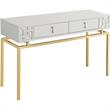Camden Isle Dynasty Console Table with Stainless Steel in White Finish