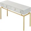 Camden Isle Dynasty Console Table with Stainless Steel in White Finish