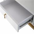 Camden Isle Dynasty Console Table with Stainless Steel in White Finish