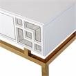 Camden Isle Dynasty Console Table with Stainless Steel in White Finish