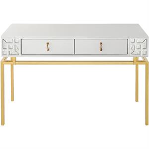 Camden Isle Dynasty Console Table with Stainless Steel in White Finish