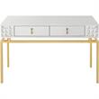 Camden Isle Dynasty Console Table with Stainless Steel in White Finish