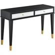 Camden Isle Makalu Console Table with Wood in Black Finish
