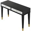 Camden Isle Makalu Console Table with Wood in Black Finish
