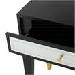 Camden Isle Makalu Console Table with Wood in Black Finish