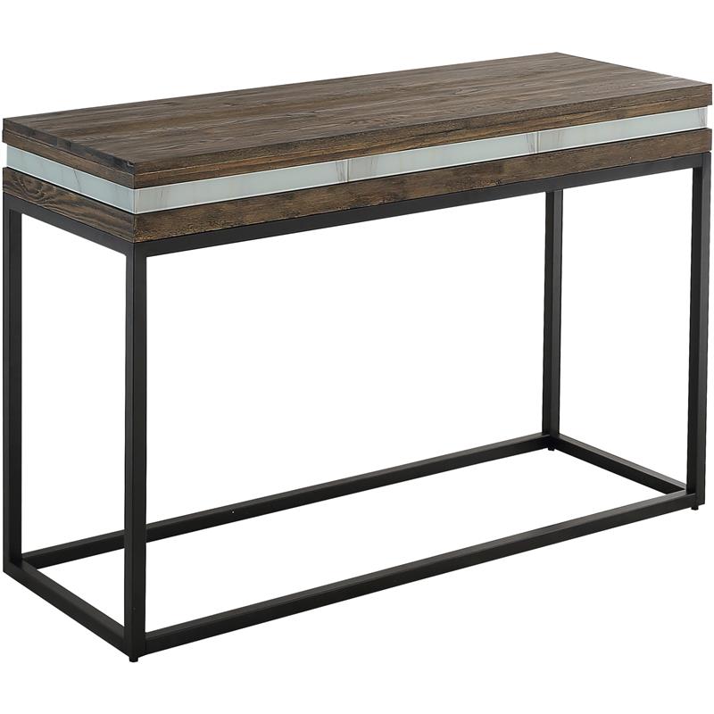 Camden Isle Bailey Console Table with Metal in Brown Finish