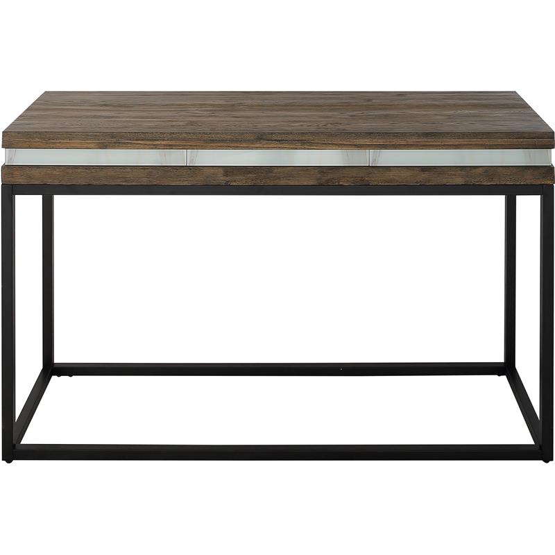 Camden Isle Bailey Console Table with Metal in Brown Finish