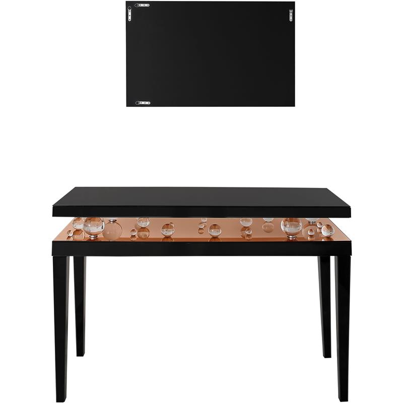 Camden Isle Gelenau Wall Mirror and Console Table with Wood in Gold Finish