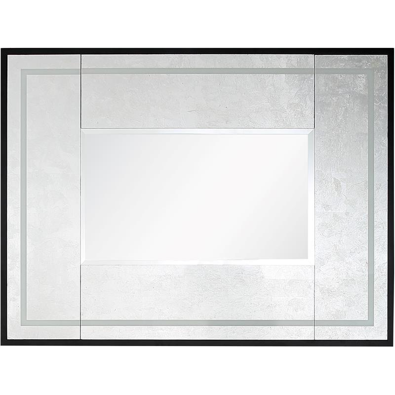 Camden Isle Makalu Wall Mirror and Console Table with Wood in Black Finish