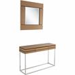 Camden Isle Barnes Wall Mirror and Console Table with Wood in Brown Finish
