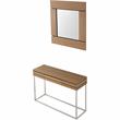 Camden Isle Barnes Wall Mirror and Console Table with Wood in Brown Finish