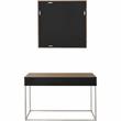 Camden Isle Barnes Wall Mirror and Console Table with Wood in Brown Finish