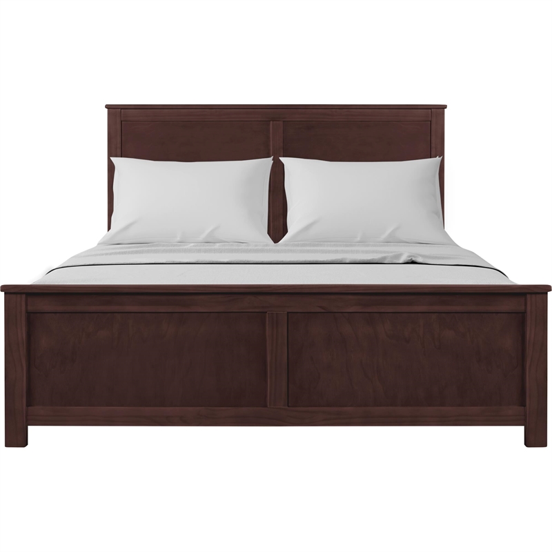 Winston Wooden Platform Bed in Espresso King with 2 Nightstands