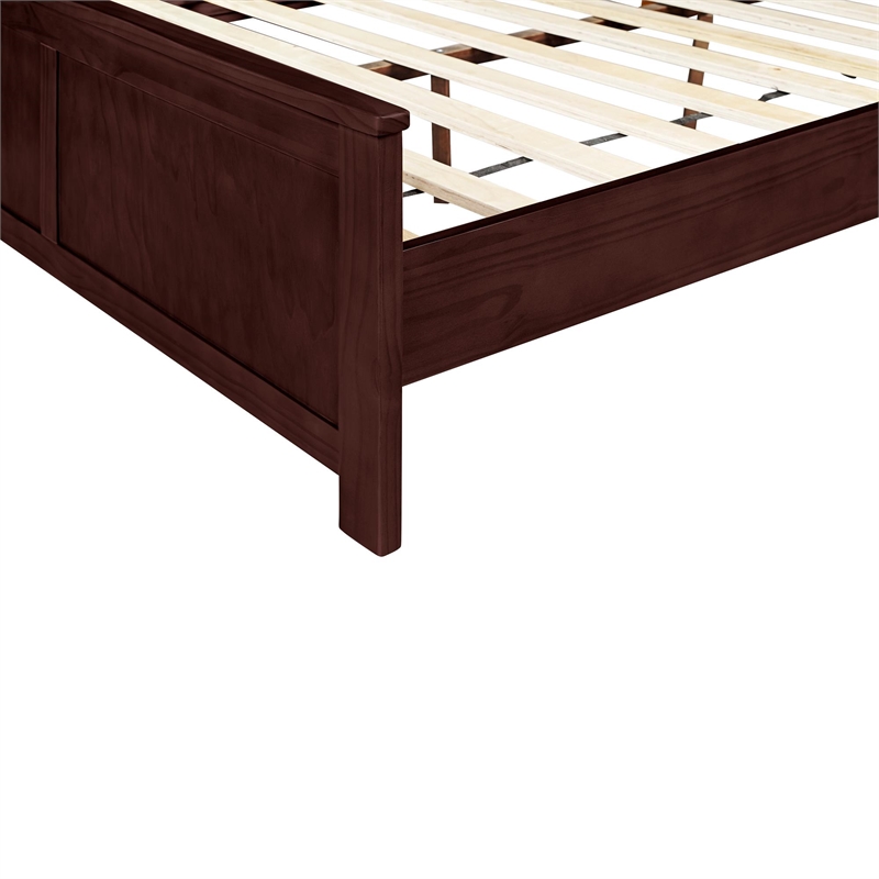 Winston Wooden Platform Bed in Espresso King with 2 Nightstands