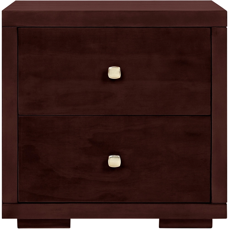 Winston Wooden Platform Bed in Espresso King with 2 Nightstands