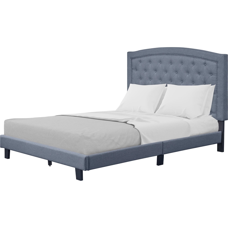Carlisle Upholstered Platform Bed Gray Fabric Queen
