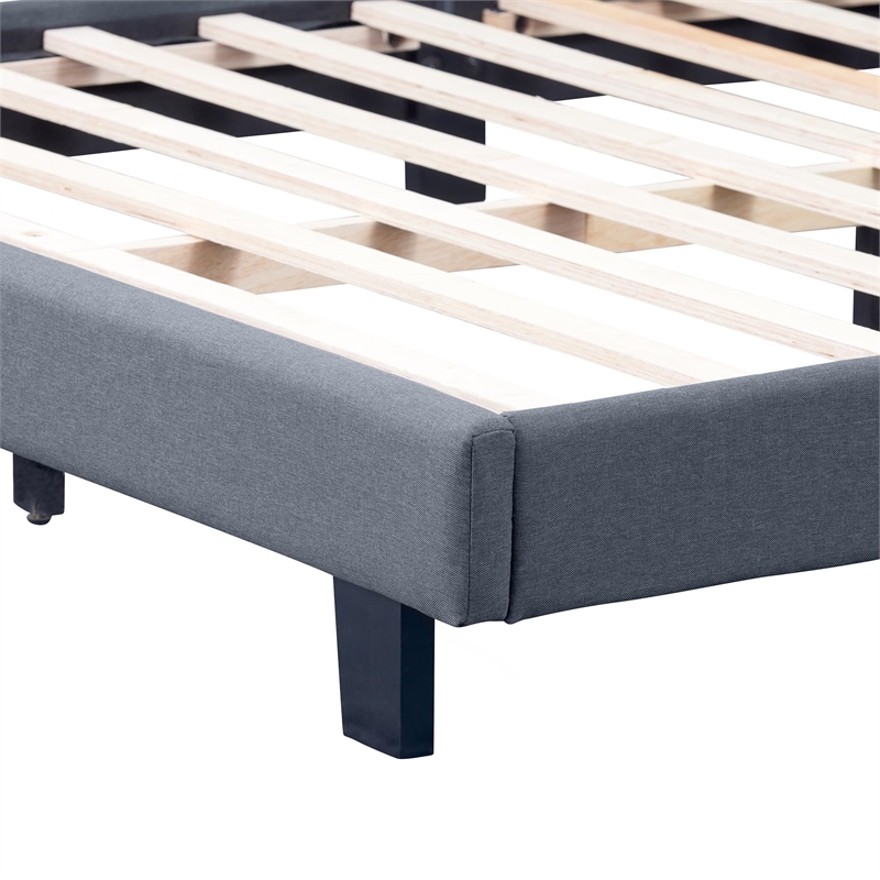 Carlisle Upholstered Platform Bed Gray Fabric Queen