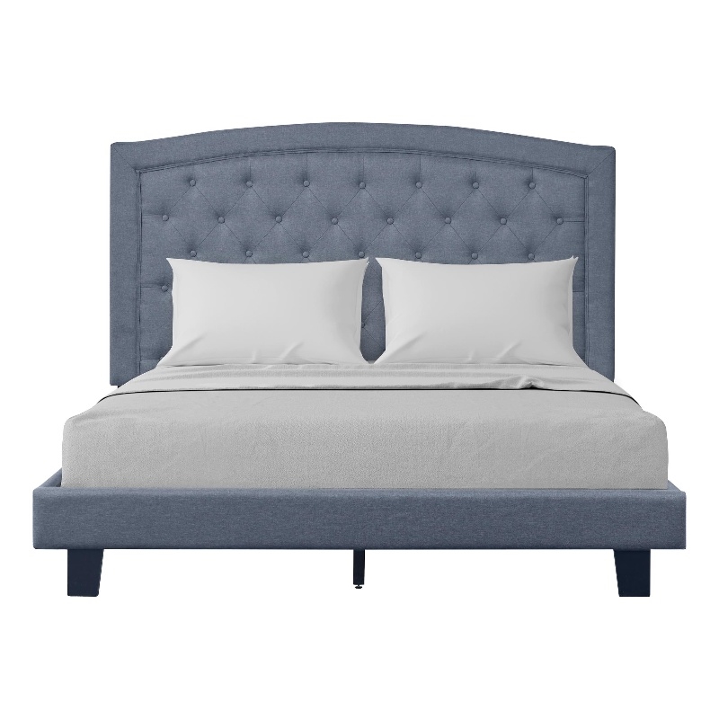 Carlisle Upholstered Platform Bed Gray Fabric Queen