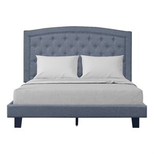 Carlisle Upholstered Platform Bed Gray Fabric Queen