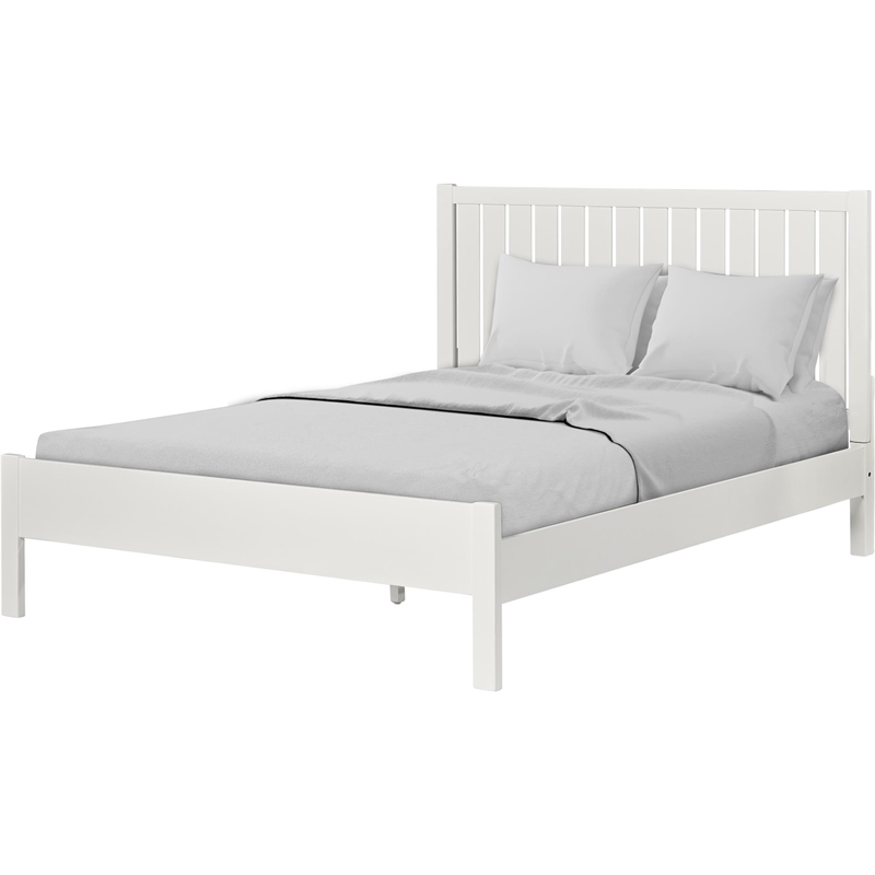 Graham Wooden Platform Bed in White Queen