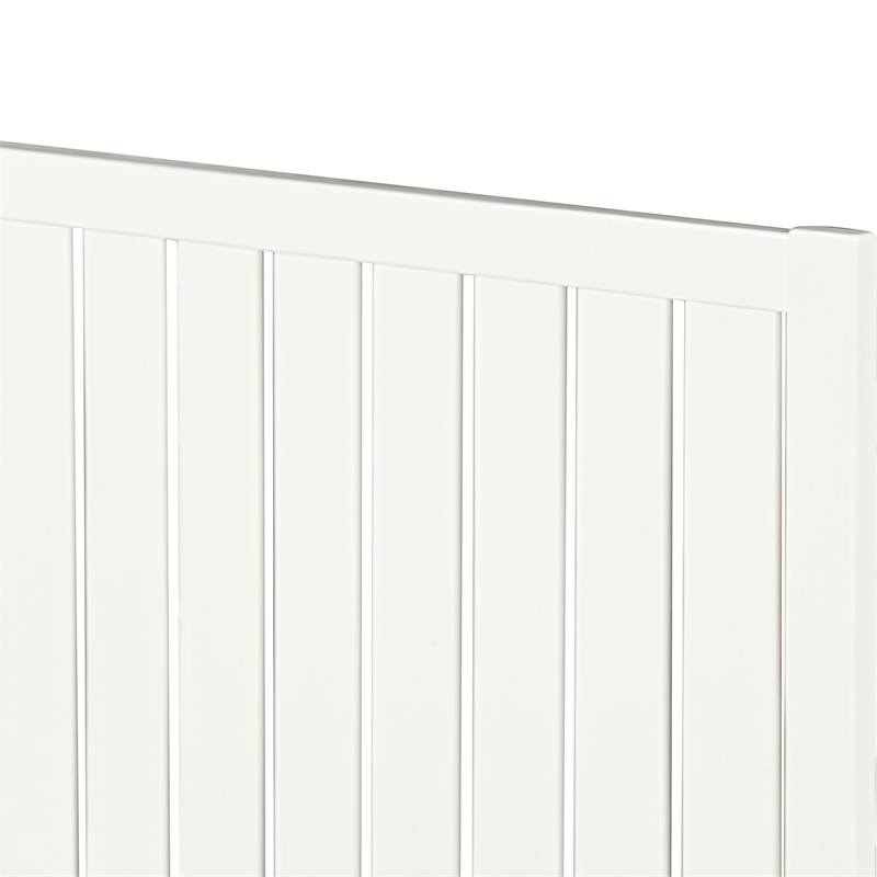 Graham Wooden Platform Bed in White Queen