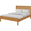 Graham Wooden Platform Pine Bed in Oak Queen with Slatted Headboard