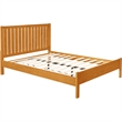 Graham Wooden Platform Pine Bed in Oak Queen with Slatted Headboard
