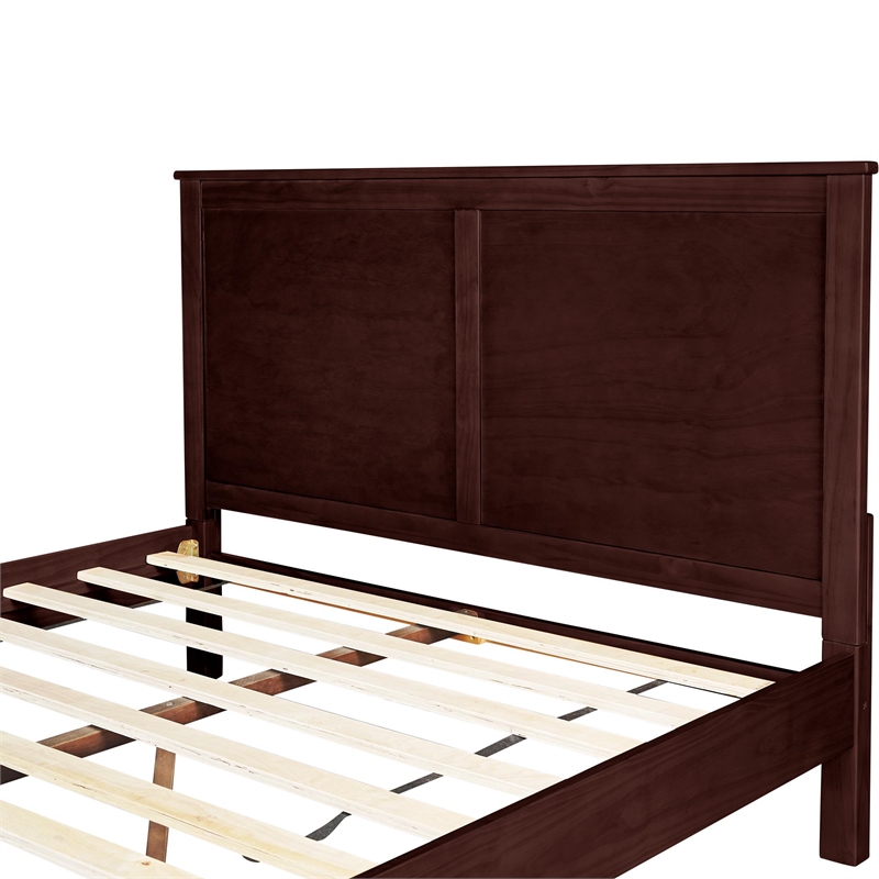 Winston Wooden Platform Bed in Espresso Queen
